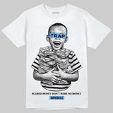 Black University Blue 5s DopeSkill T-Shirt Scared Money Don't Make No Money Graphic