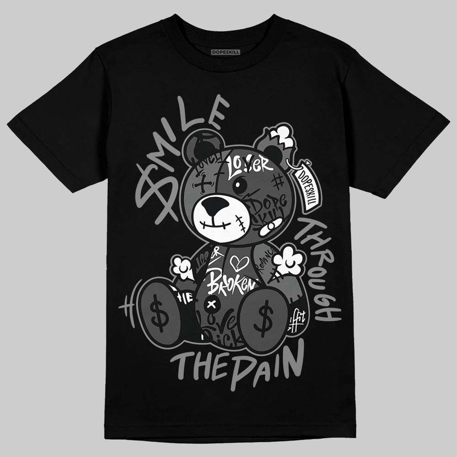 Black Cat 4s DopeSkill T-Shirt Smile Through The Pain Graphic