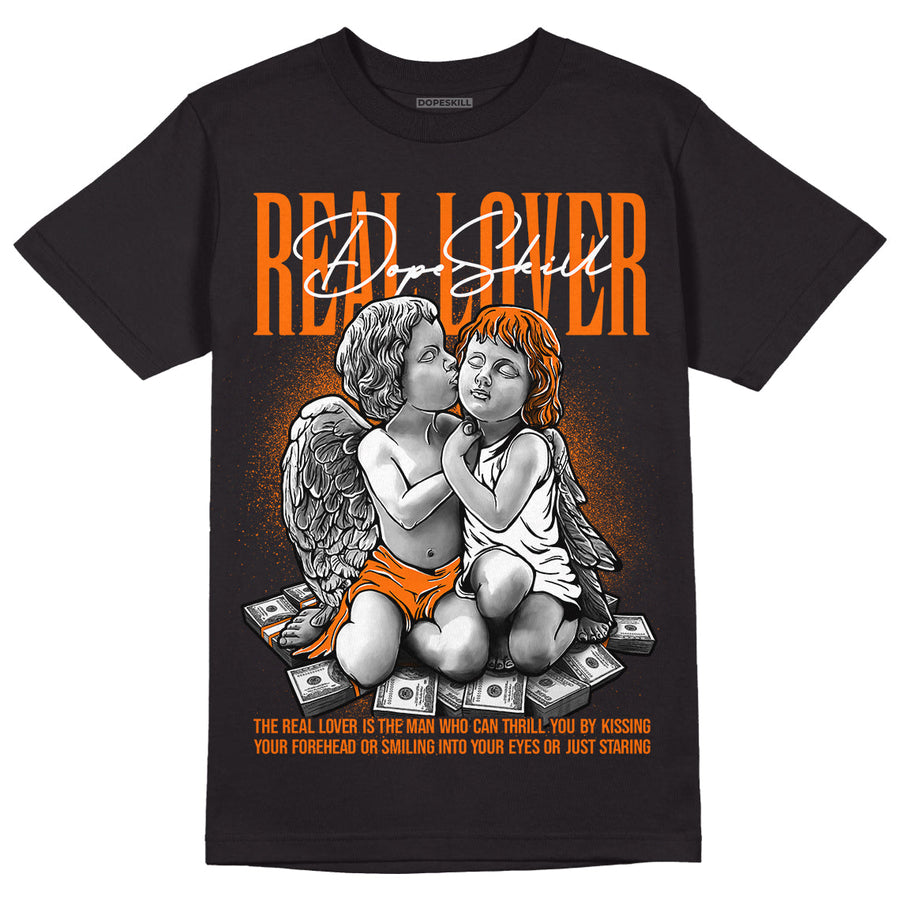 Orange Black White DopeSkill T-Shirt Real Lover Graphic