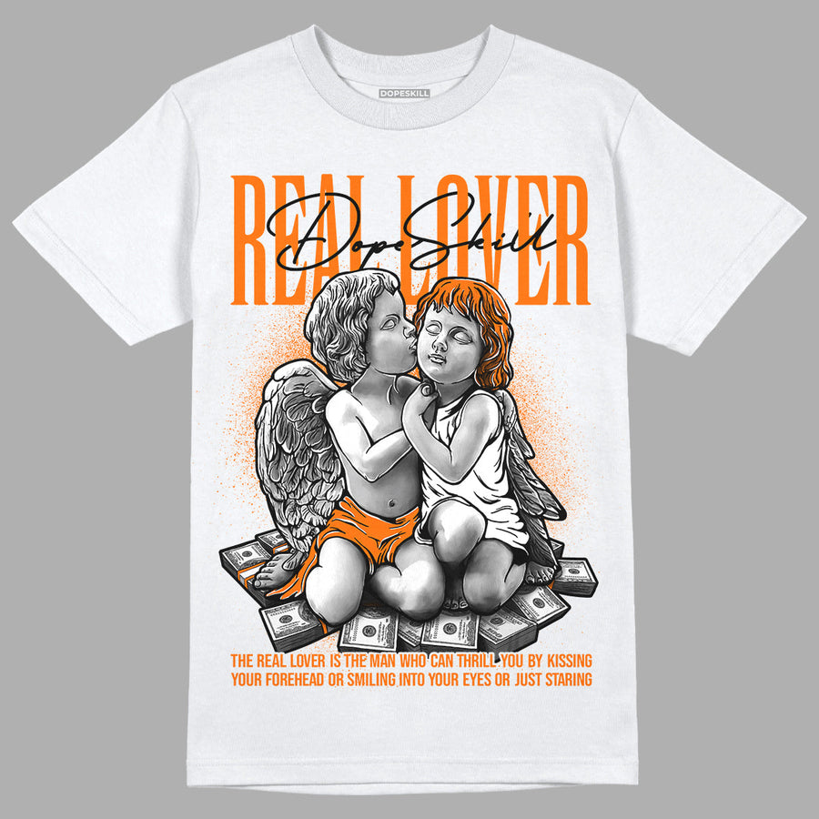 Orange Black White DopeSkill T-Shirt Real Lover Graphic