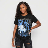 Black University Blue 5s DopeSkill T-Shirt Speak It Graphic
