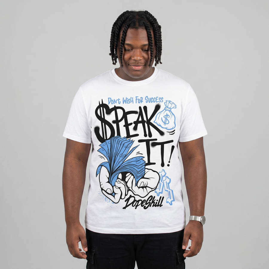 Black University Blue 5s DopeSkill T-Shirt Speak It Graphic