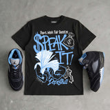 Black University Blue 5s DopeSkill T-Shirt Speak It Graphic