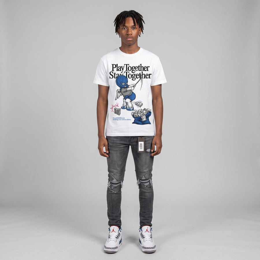 “True Blue” 3s DopeSkill T-Shirt Play together, Stay together Graphic