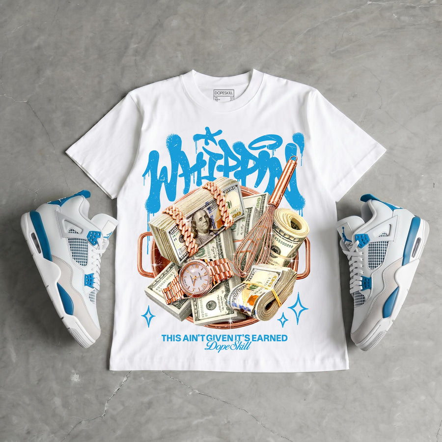 Military Blue 4s DopeSkill T-Shirt Whippin Graphic
