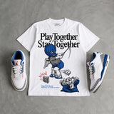 “True Blue” 3s DopeSkill T-Shirt Play together, Stay together Graphic