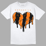 Orange Black White DopeSkill T-Shirt Slime Drip Heart Graphic