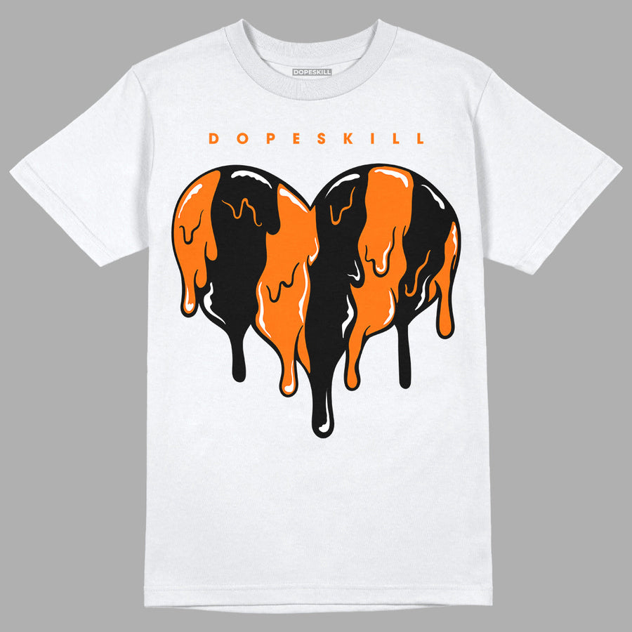 Orange Black White DopeSkill T-Shirt Slime Drip Heart Graphic