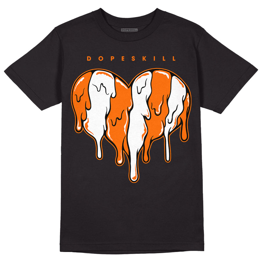 Orange Black White DopeSkill T-Shirt Slime Drip Heart Graphic