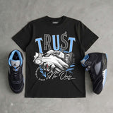 Black University Blue 5s DopeSkill T-Shirt Trust No One Graphic