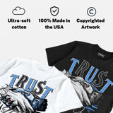 Black University Blue 5s DopeSkill T-Shirt Trust No One Graphic