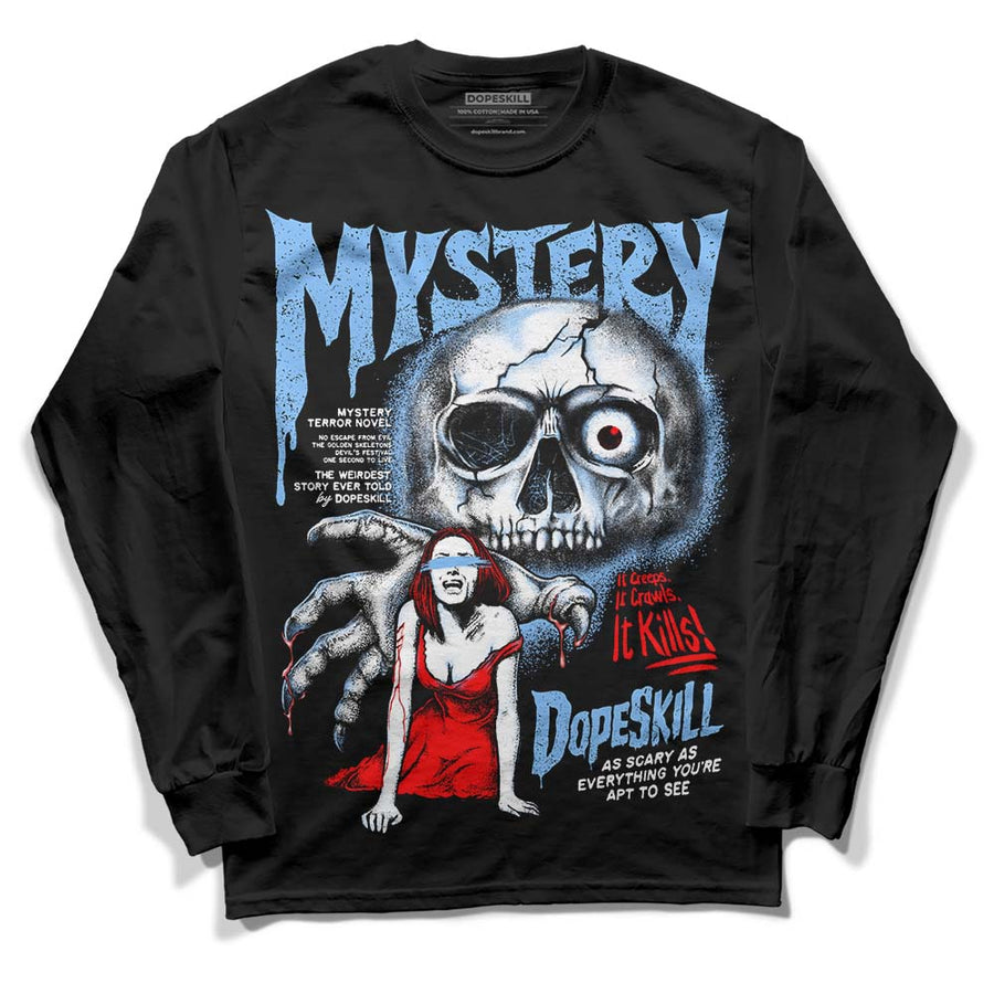 Powder Blue 9s DopeSkill Long Sleeve T-Shirt Mystery Ghostly Grasp Graphic