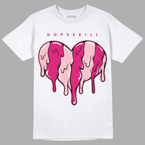 AJ 1 Mid Coral Chalk DopeSkill T-Shirt Slime Drip Heart Graphic