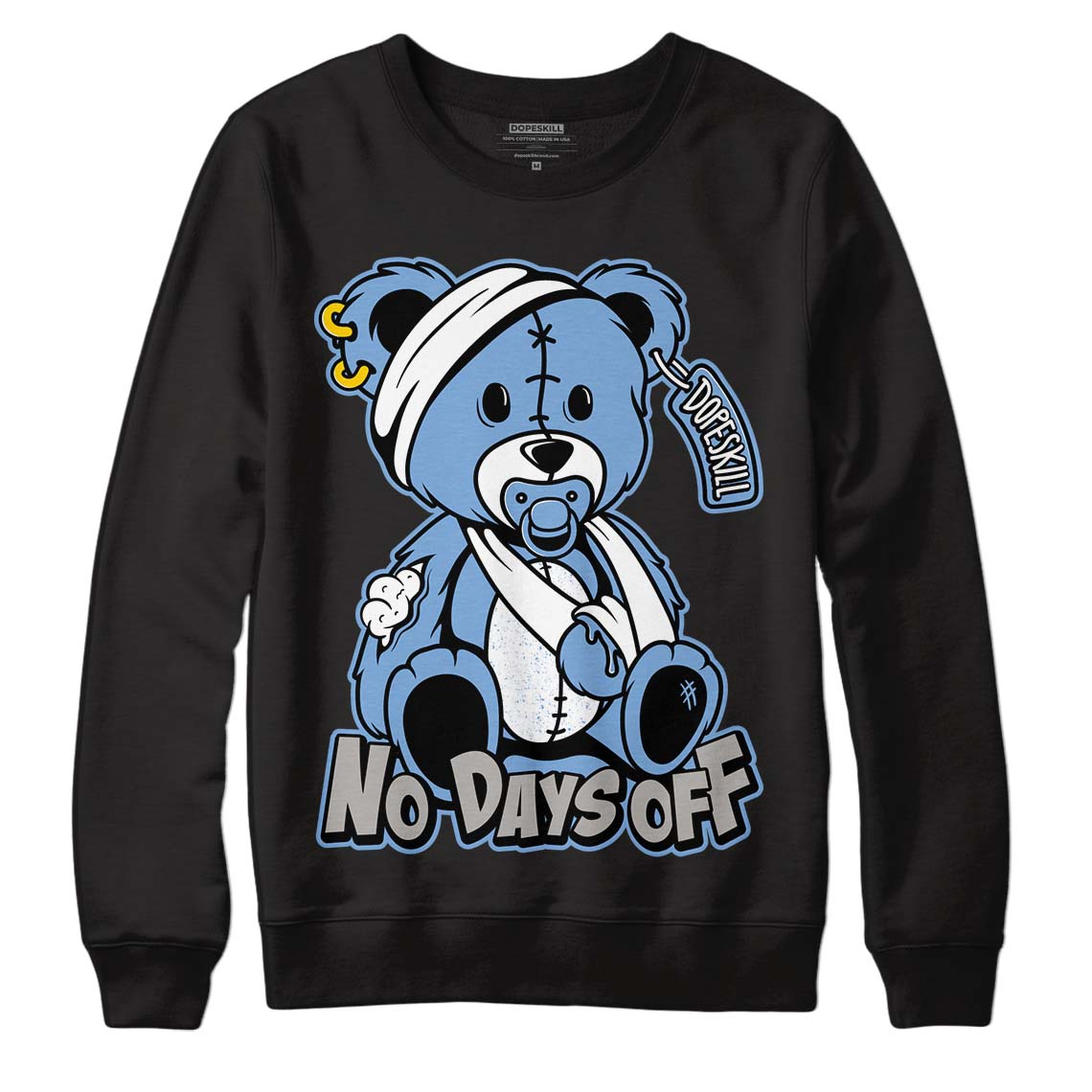 University Blue 5s DopeSkill Sweatshirt Hurt Bear Graphic