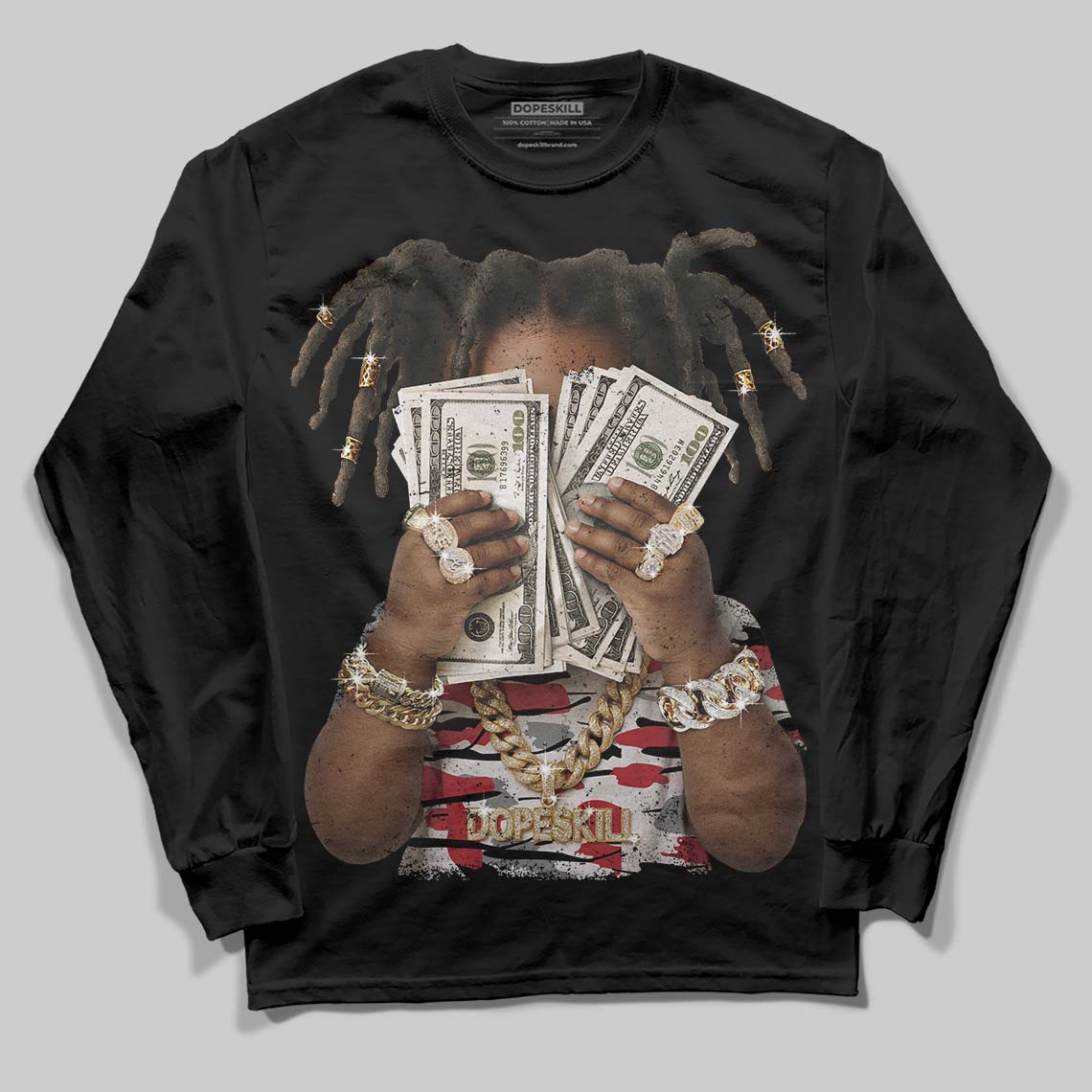 Bugs Bunny 8s DopeSkill Long Sleeve T-Shirt Rich Youth Graphic