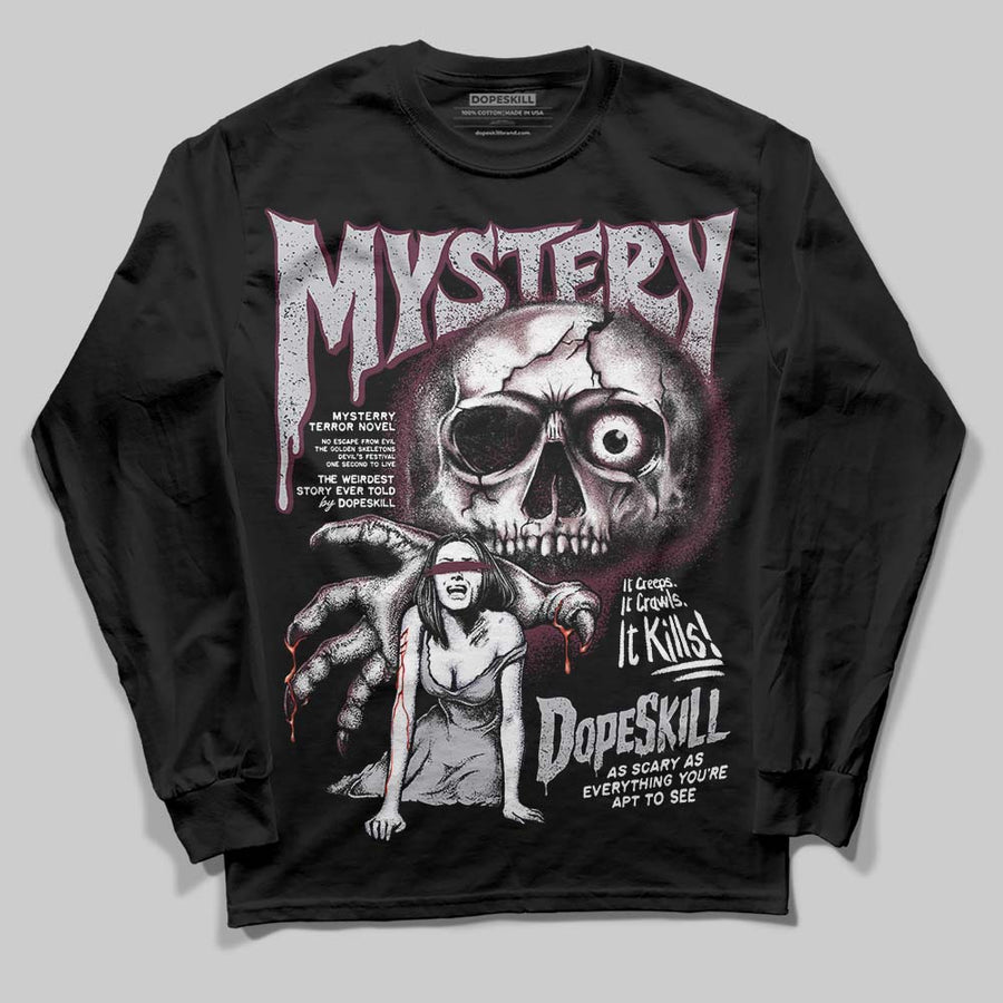 Burgundy 5s DopeSkill Long Sleeve T-Shirt Mystery Ghostly Grasp Graphic