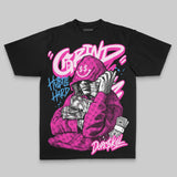 Pink Oversize Print 'Grind Pray' DopeSkill Graphic T-shirt