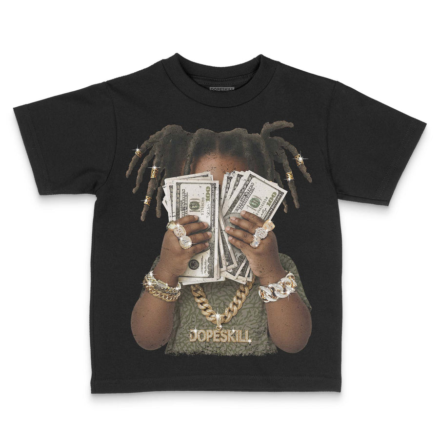 Medium Olive 3s DopeSkill Toddler Kids T-shirt Rich Youth Graphic