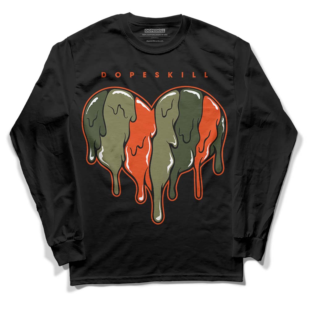 Olive Collection DopeSkill Long Sleeve T-Shirt Slime Drip Heart Graphic