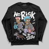 Harris Tweed x Denim Turquoise Dunk DopeSkill Long Sleeve T-Shirt No Risk No Story Graphic