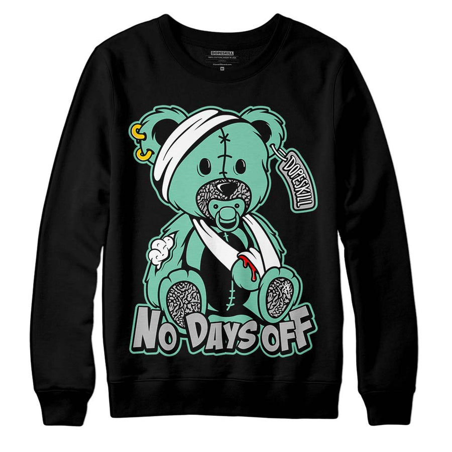 Green Glow 3s DopeSkill Sweatshirt Hurt Bear Graphic