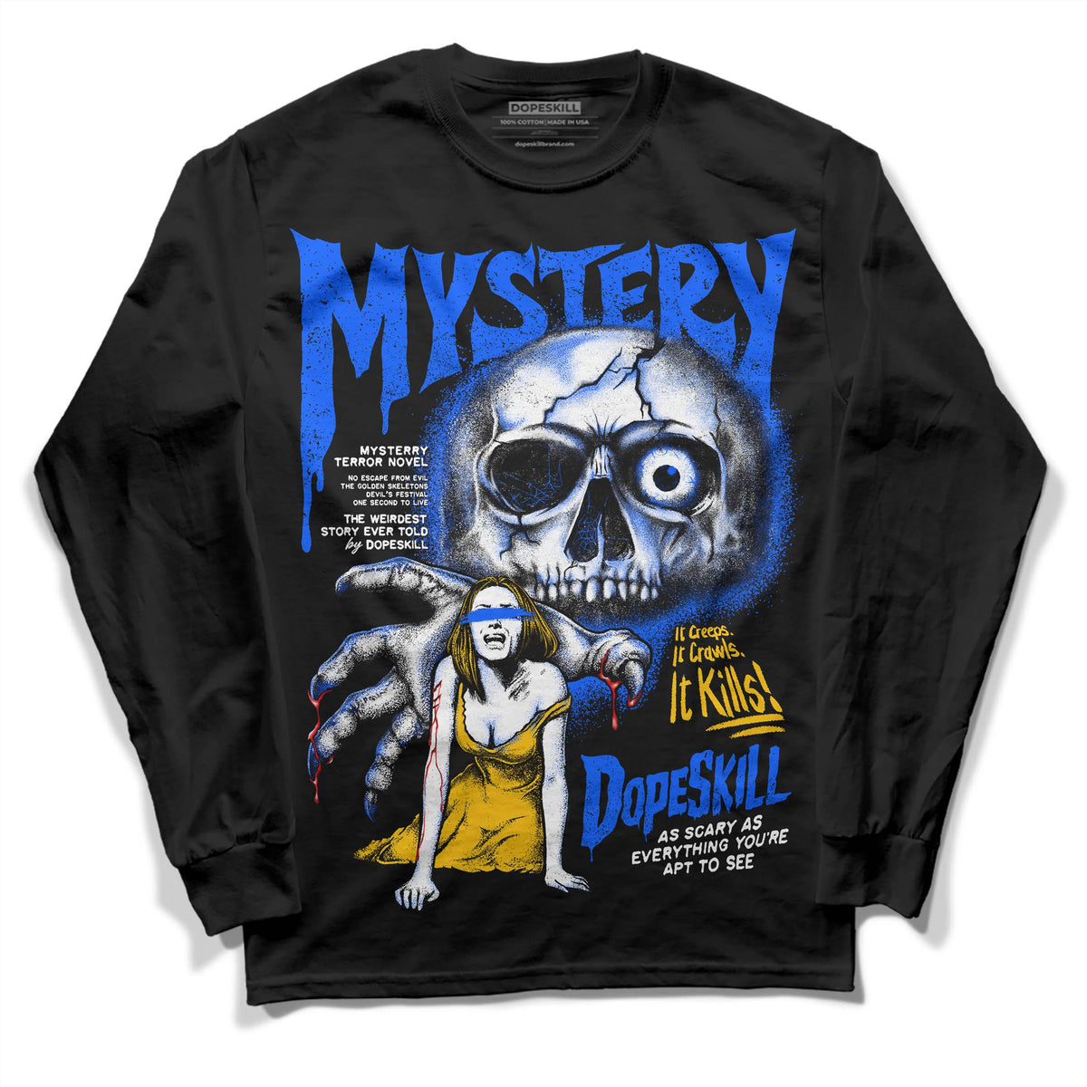 Royal Blue Collection DopeSkill Long Sleeve T-Shirt Mystery Ghostly Grasp Graphic