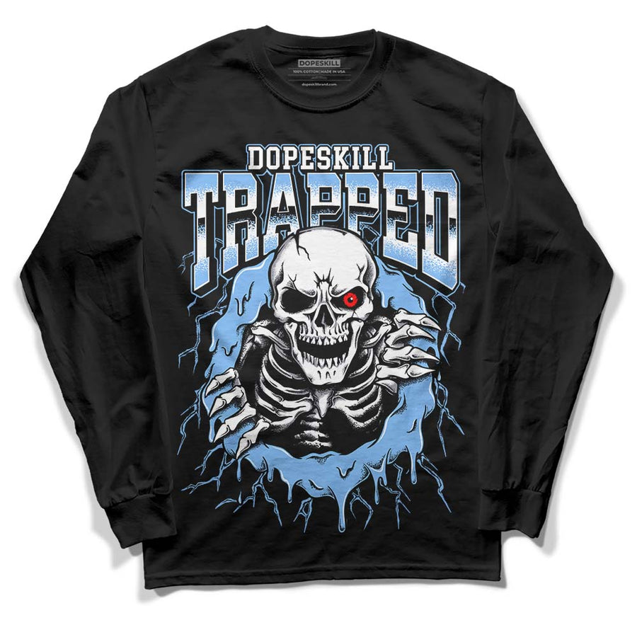 Powder Blue 9s DopeSkill Long Sleeve T-Shirt Trapped Halloween Graphic