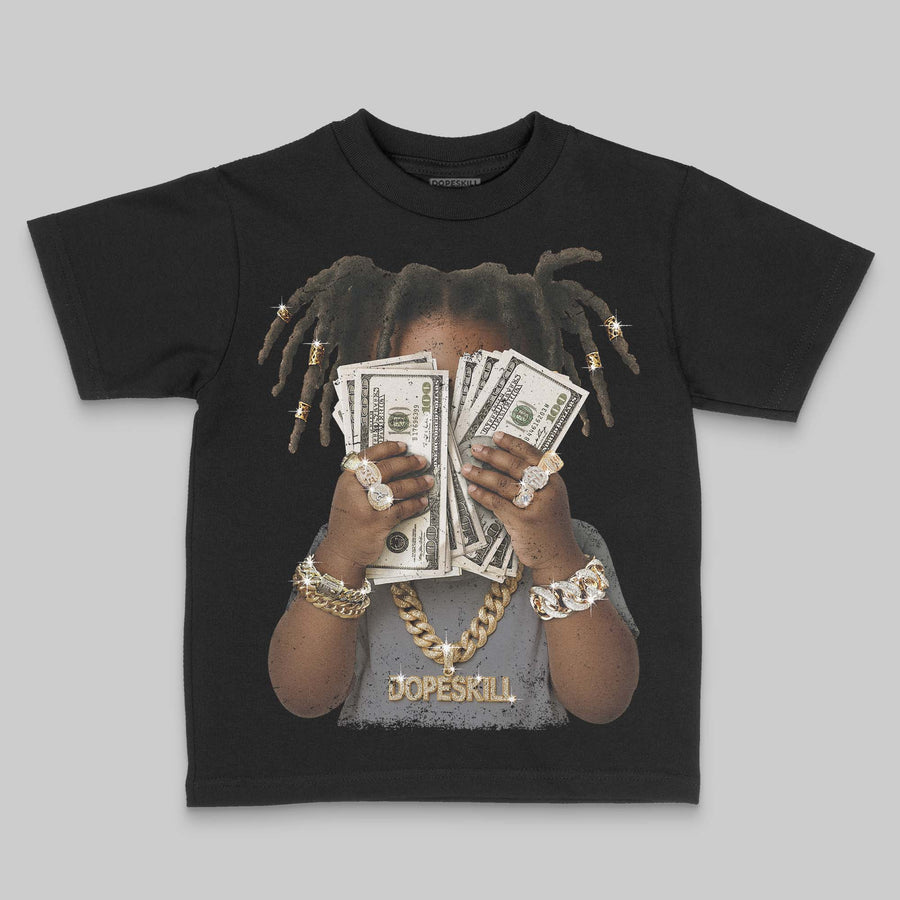 Flint Grey 9s DopeSkill Toddler Kids T-shirt Rich Youth Graphic