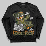 Olive Collection DopeSkill Long Sleeve T-Shirt Born To Be Rich Graphic