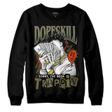 Olive Collection DopeSkill Sweatshirt Sorry I've Been Trappin Graphic