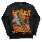 Orange Black White DopeSkill Long Sleeve T-Shirt Get Rich Graphic