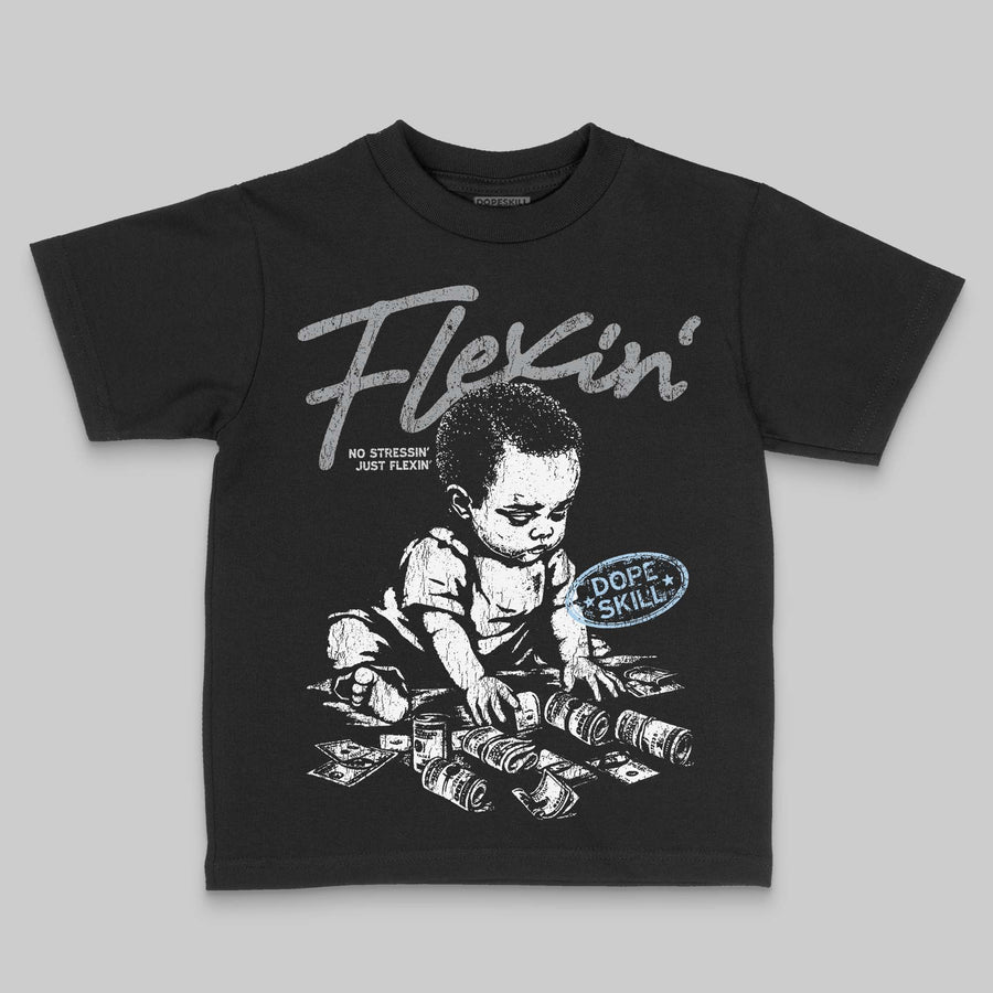Wolf Grey 5s DopeSkill Toddler Kids T-shirt Flexin' Graphic
