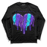 Aqua 6s DopeSkill Long Sleeve T-Shirt Slime Drip Heart Graphic