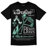 Green Glow 3s DopeSkill T-Shirt Broken Bones Graphic