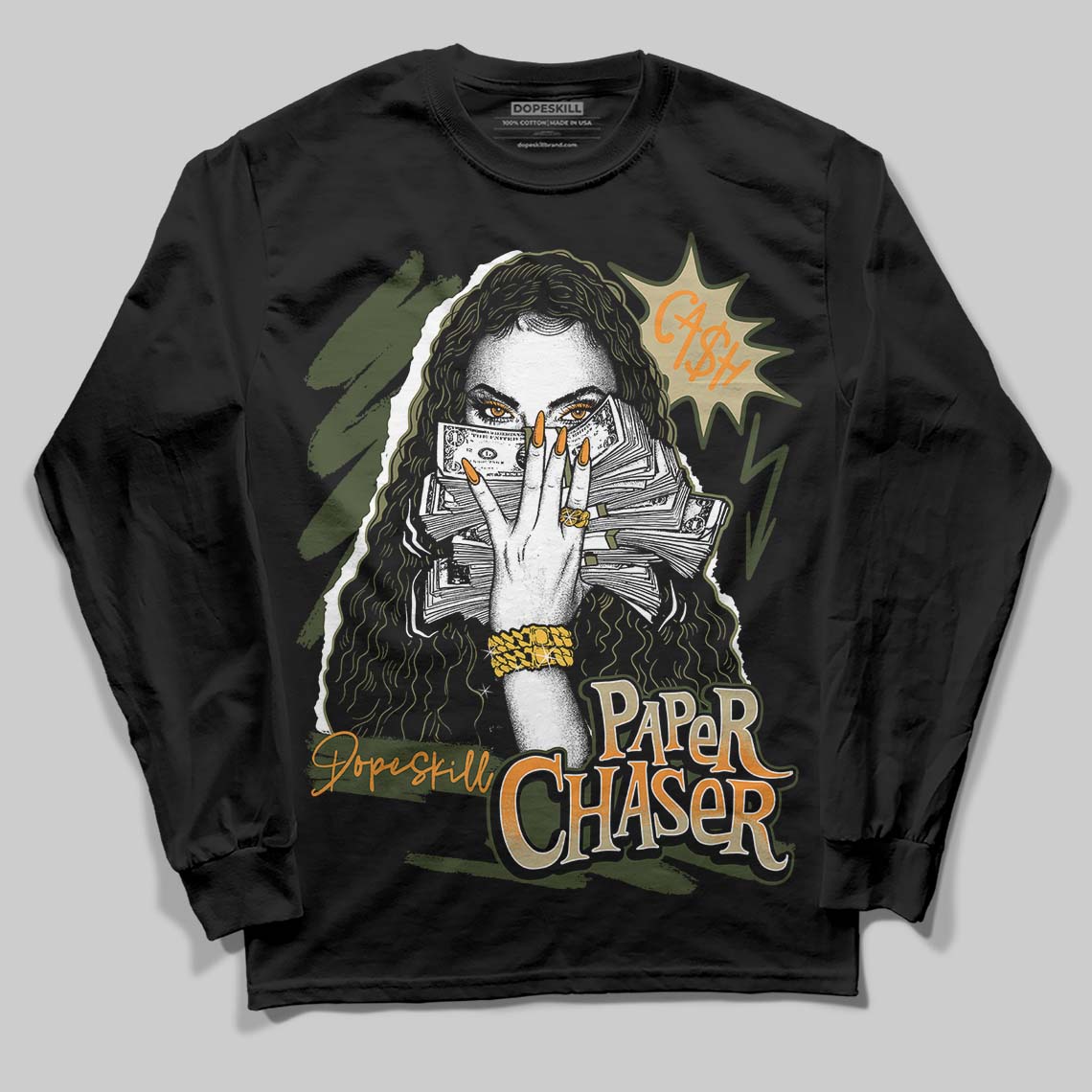Olive Collection DopeSkill Long Sleeve T-Shirt NPC Graphic