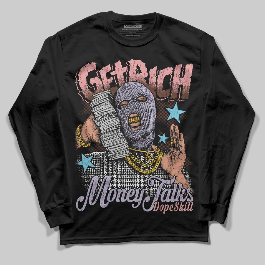 Harris Tweed x Denim Turquoise Dunk DopeSkill Long Sleeve T-Shirt Get Rich Graphic