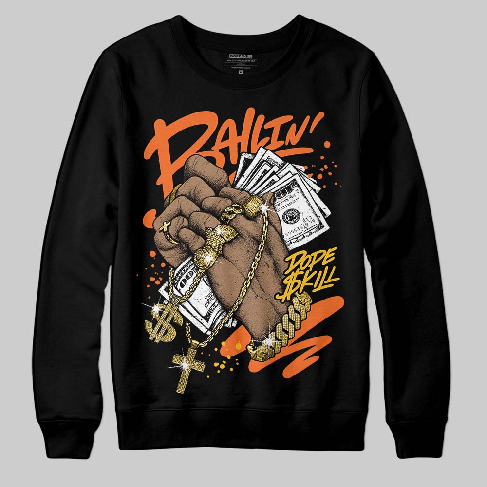 Orange Black White DopeSkill Sweatshirt Always Ballin' Graphic