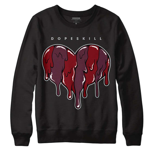 Burgundy 5s DopeSkill Sweatshirt Slime Drip Heart Graphic