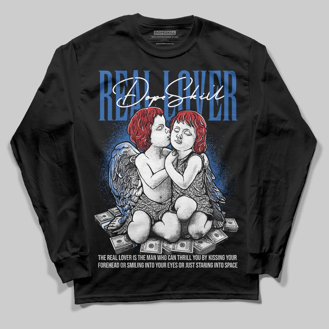 “True Blue” 3s DopeSkill Long Sleeve T-Shirt Real Lover Graphic