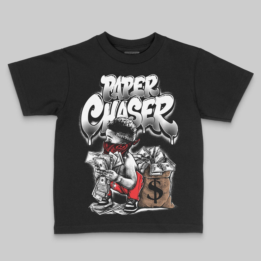 Black/White 'Paper Chaser Boy' DopeSkill Graphic Toddler Kids T-shirt