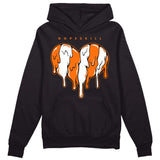 Orange Black White DopeSkill Hoodie Sweatshirt Slime Drip Heart Graphic