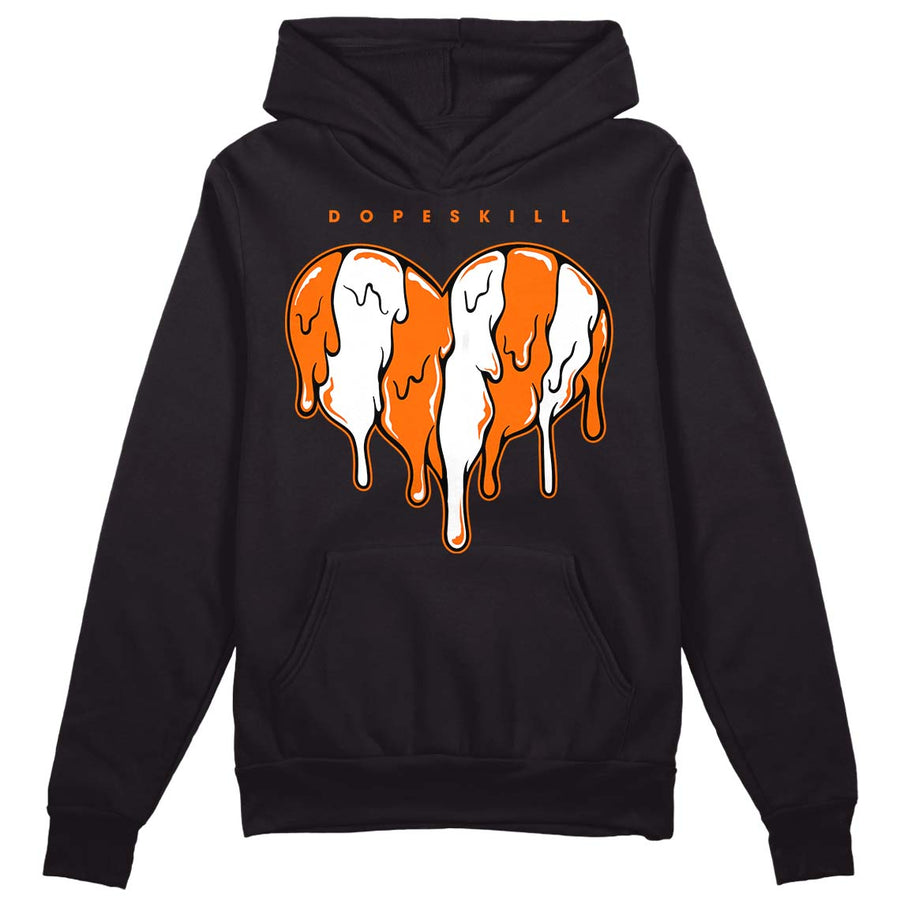 Orange Black White DopeSkill Hoodie Sweatshirt Slime Drip Heart Graphic