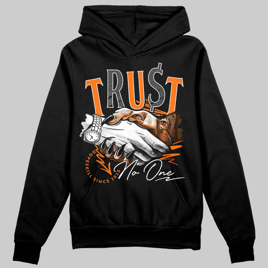 Orange Black White DopeSkill Hoodie Sweatshirt Trust No One Graphic