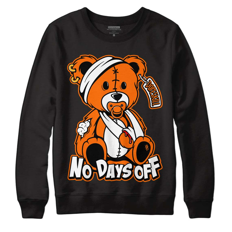 Orange Black White DopeSkill Sweatshirt Hurt Bear Graphic