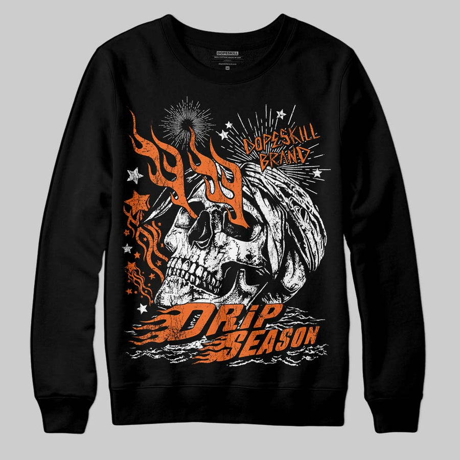Orange Black White DopeSkill Sweatshirt Drip Season Graphic