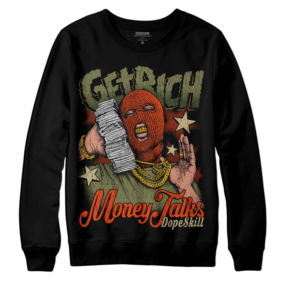 Olive Collection DopeSkill Sweatshirt Get Rich Graphic
