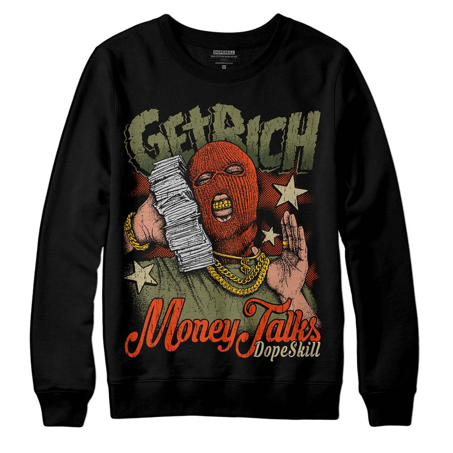 Olive Collection DopeSkill Sweatshirt Get Rich Graphic