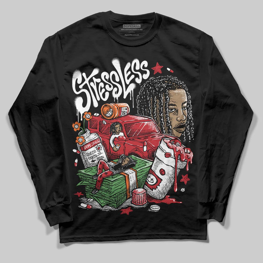 Fire Red “Black Tongue” 5s DopeSkill Long Sleeve T-Shirt Stressless Graphic