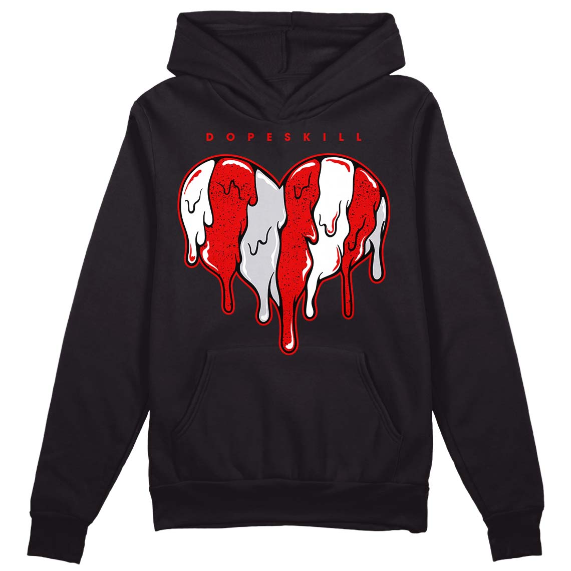 Red Cement 4S DopeSkill Hoodie Sweatshirt Slime Drip Heart Graphic
