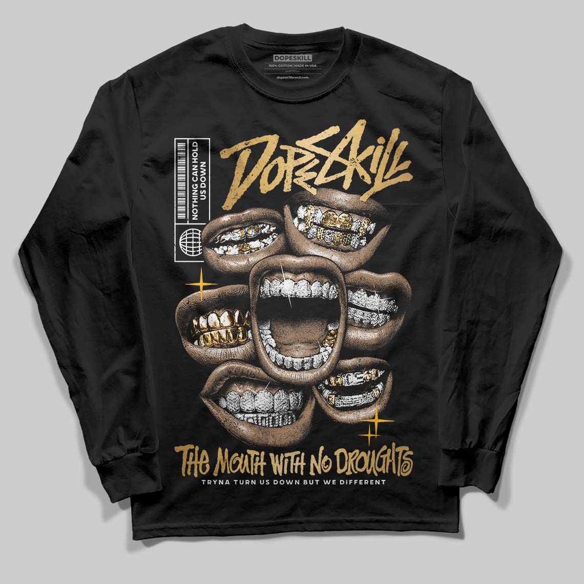 Taxi 12s 2025 DopeSkill Long Sleeve T-Shirt The Mouth With No Droughts Graphic